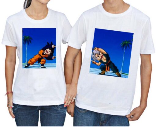 goten and trunks fusion Couple Tshirt Size S,M,L,XL,2XL,3XL