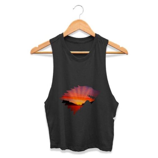 house stark sigil stencil summer Womans Crop Tanktop AY