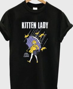 kitten lady t-shirt ZNF08