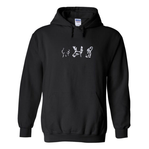 line deer christmas hoodie