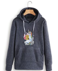 nicorn Front Long Sleeve Loose Hooded ZNF08