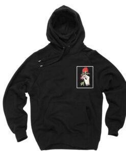 rose and hand black color Hoodies THD