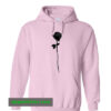 silhouette rose flower Hoodie thd