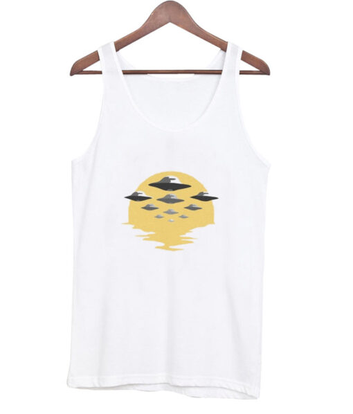 sunset ufo tank top