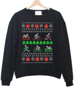 triathlon christmas sweater sweatshirt