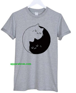 yin yan cats t shirt thd