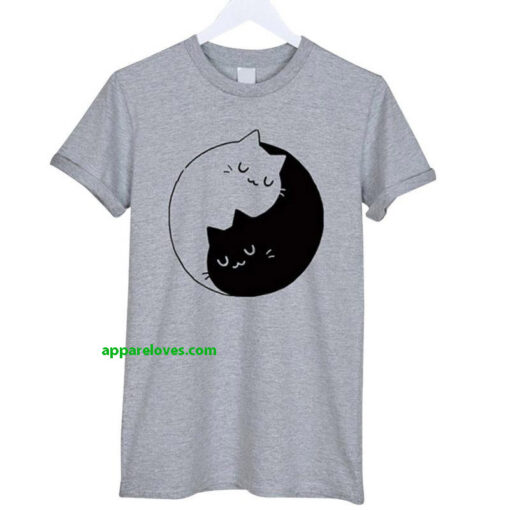 yin yan cats t shirt thd